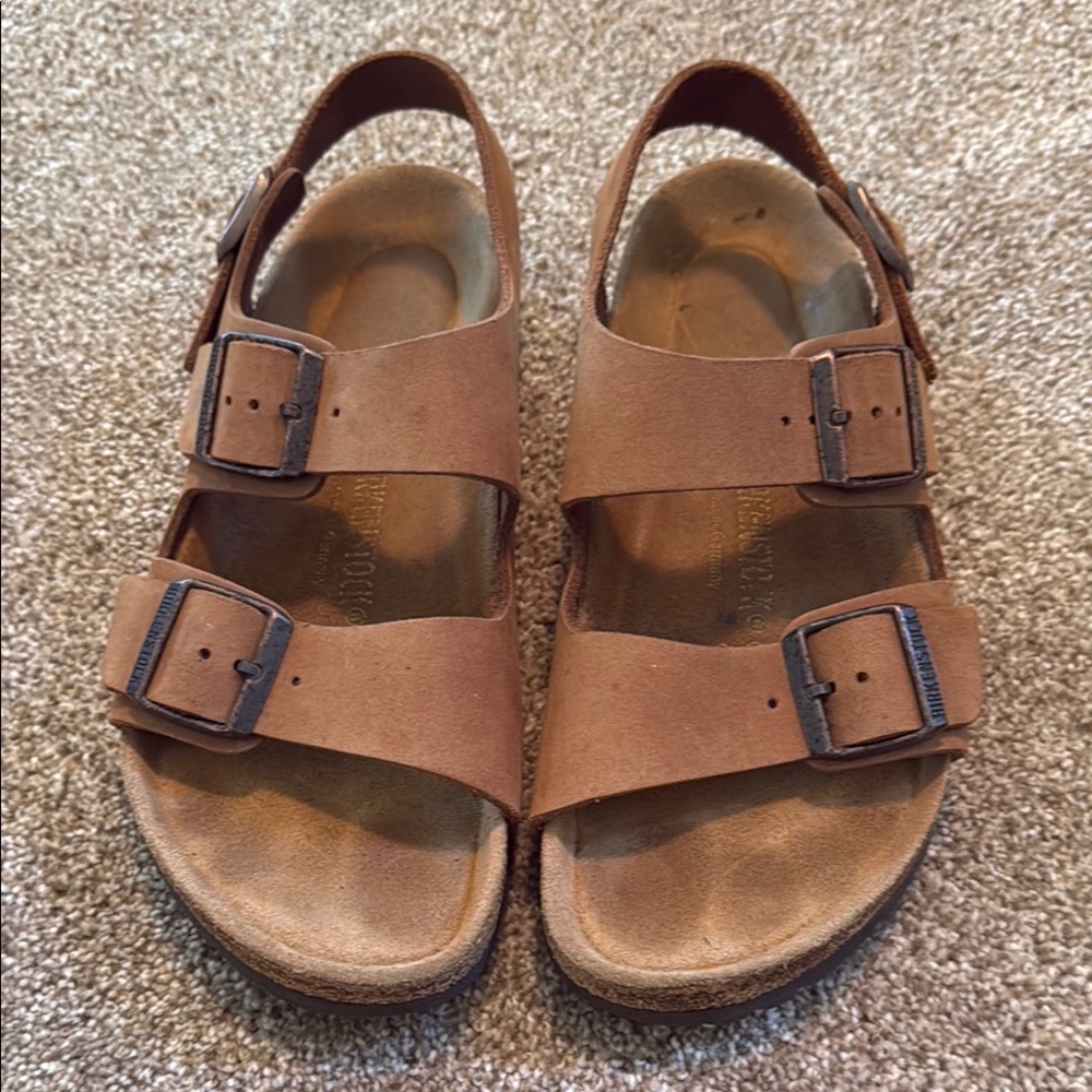 Birkenstock Brown Nubuck Leather Sandals – Size 39 Excellent Condition